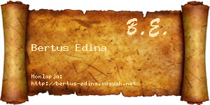Bertus Edina névjegykártya